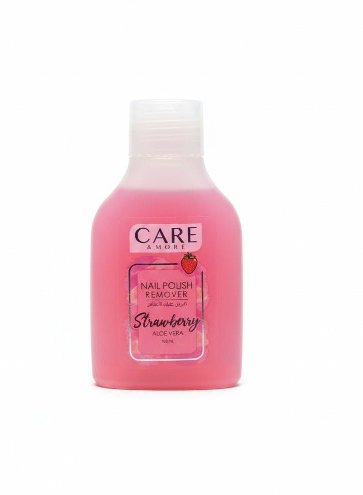 Nail Polish Remover 100ml with Strawberry & Aloe Vera Extract – Gentle Moisturizing Nail Cleaner for Healthy Nails, Fast Polish Removal for Manicure & Pedicure, Home & Salon Use, Suitable for Women, Girls, Natural & Artificial Nails