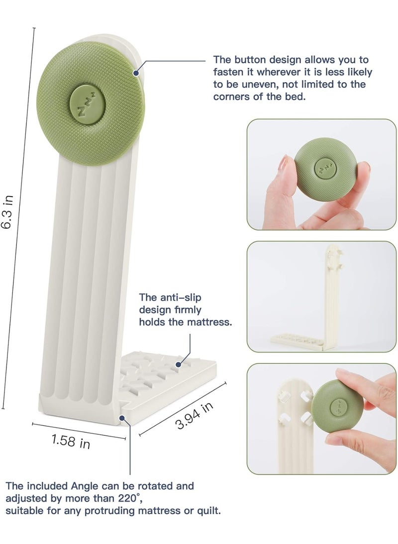 Relex Lock Sheet Holders Set of 8, Bed Sheet Lock Clips, Sheet Fasteners, Suitable for 7 inches and Above, Bed Sheet Clip securely Holds The Bed Sheet in Place, Easy Installation(Green) - Image 2