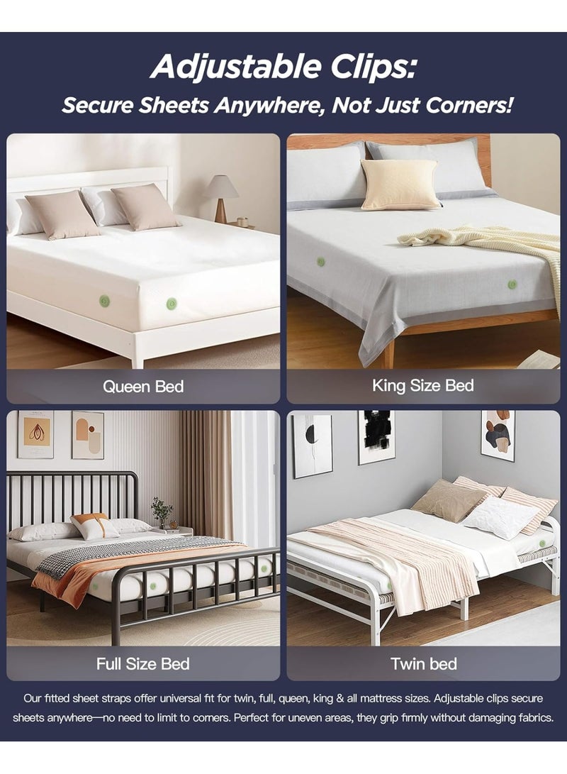 Relex Lock Sheet Holders Set of 8, Bed Sheet Lock Clips, Sheet Fasteners, Suitable for 7 inches and Above, Bed Sheet Clip securely Holds The Bed Sheet in Place, Easy Installation(Green) - Image 5