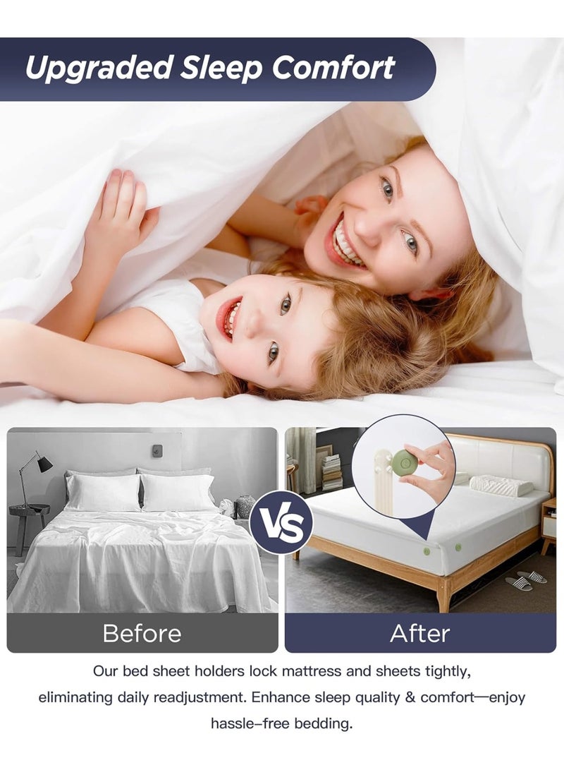 Relex Lock Sheet Holders Set of 8, Bed Sheet Lock Clips, Sheet Fasteners, Suitable for 7 inches and Above, Bed Sheet Clip securely Holds The Bed Sheet in Place, Easy Installation(Green) - Image 3