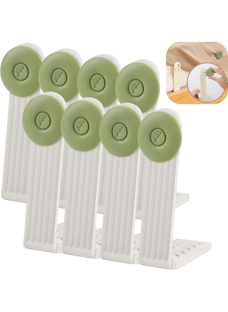 Relex Lock Sheet Holders Set of 8, Bed Sheet Lock Clips, Sheet Fasteners, Suitable for 7 inches and Above, Bed Sheet Clip securely Holds The Bed Sheet in Place, Easy Installation(Green) - Image 1