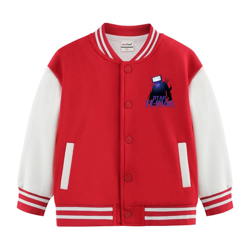Boys' Jacket Model Surveillance Person Clothing Children'S Versatile Top For Older Children Autumn Baseball Jacket - Image 1