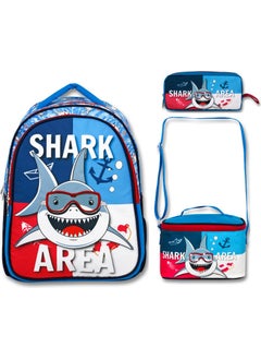 Famebag -Ümit Bag Shark Shark Area School Bag Nutrition and Pencil Bag Set  - Image 1