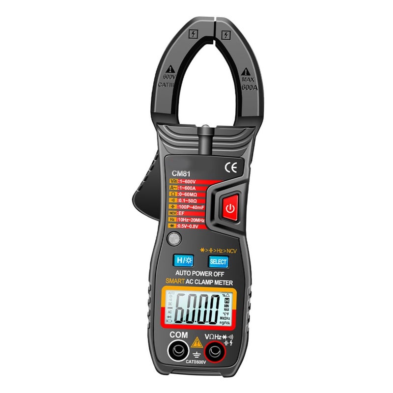 Digital Clamp Meter Auto Ranging NCV Voltage Low Impedance Jaw AC DC Multimeter Tester - Image 1