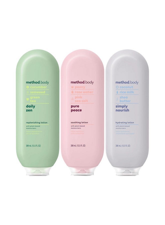 Method Daily Lotion Variety Pack Daily Zen Pure Peace Simply Nourish 14 Oz Each 3 Ct - Image 1