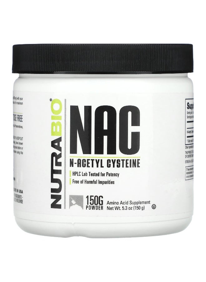 NutraBio NutraBio, NAC, N-Acetyl Cysteine, 5.3 oz (150 g)  - Image 1