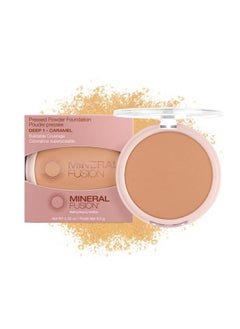 Mineral Fusion Pressed Powder Foundation, Deep 1 Med/Tan Skin W/Golden Undertones, Age Defying Foundation Makeup With Matte Finish, Talc Free Face Powder, Hypoallergenic, Crueltyfree, 0.32 Oz  - Image 1