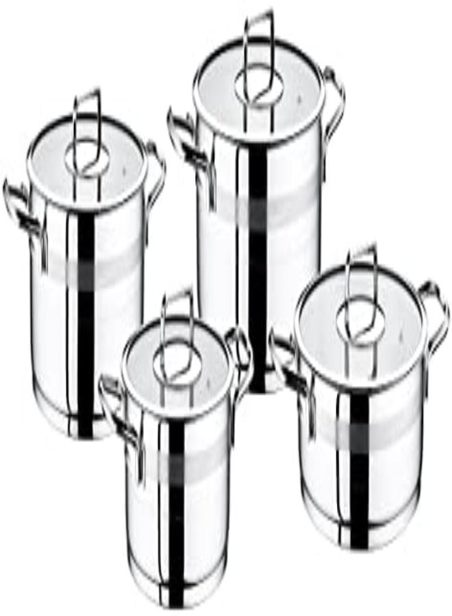 AKDC 8 Pieces Safir Cookware Set 18 Cm Deep Pot, 20 Cm Deep Pot, 24 Cm Deep Pot, 24 Cm Low Pot Silver Color  - Image 5
