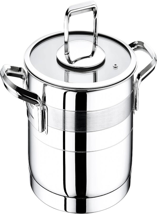 AKDC 8 Pieces Safir Cookware Set 18 Cm Deep Pot, 20 Cm Deep Pot, 24 Cm Deep Pot, 24 Cm Low Pot Silver Color  - Image 4