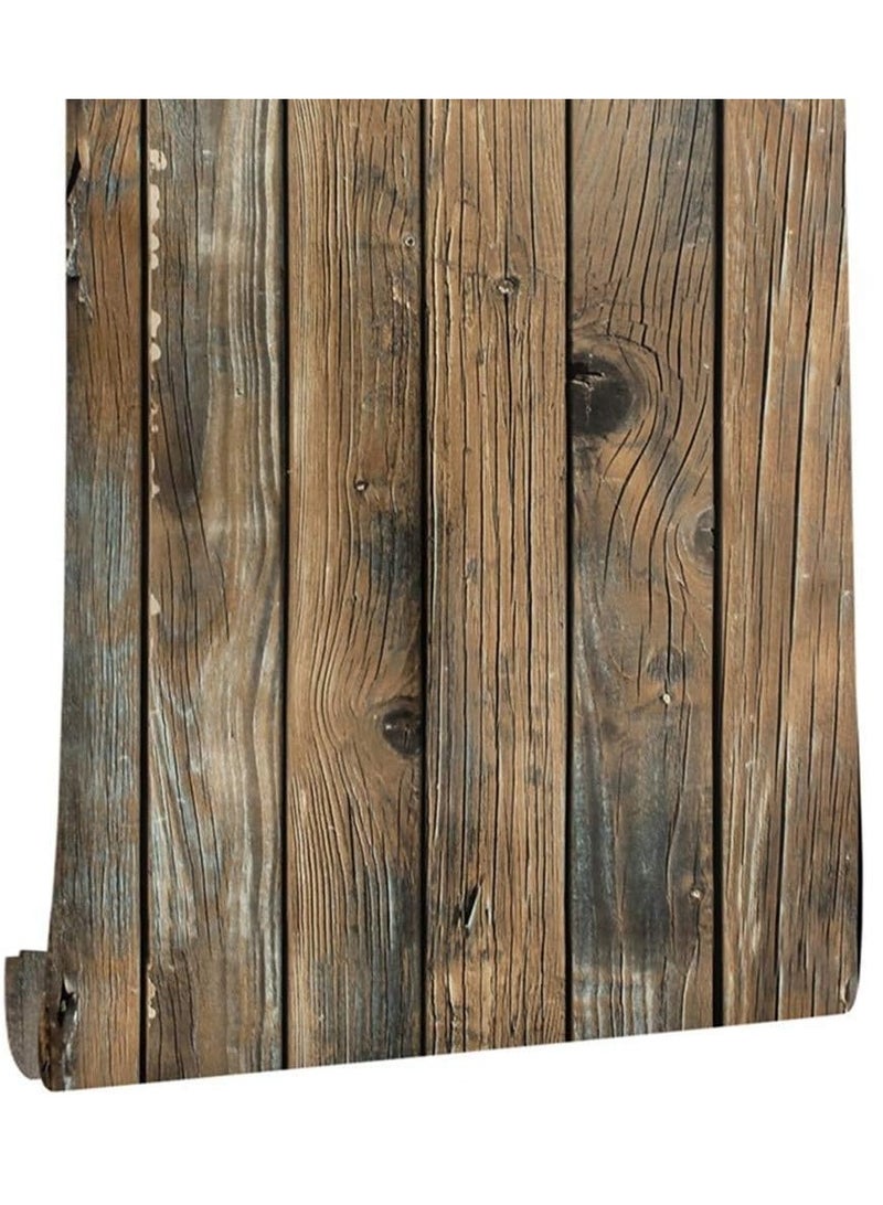 JOGAMS Wood Grain Self Adhesive 3D Wallpaper Waterproof 45 x 600cm Bedroom Living room Wall Decorative Furniture Renovation - Image 1