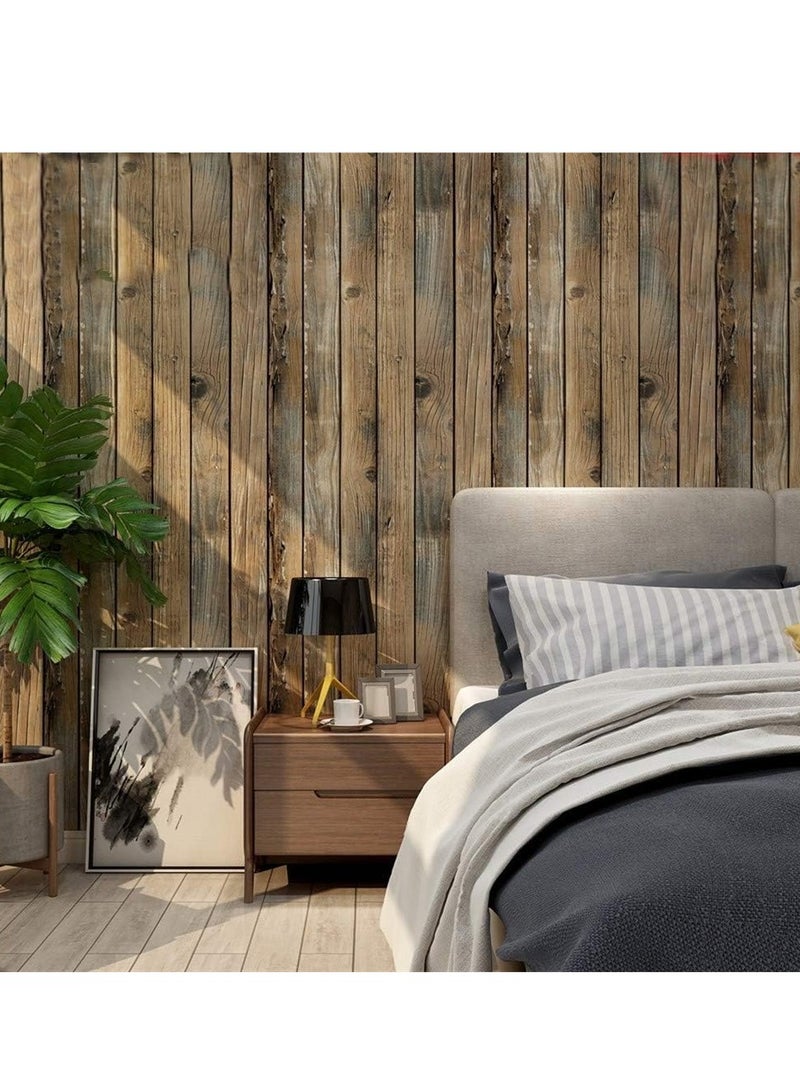 JOGAMS Wood Grain Self Adhesive 3D Wallpaper Waterproof 45 x 600cm Bedroom Living room Wall Decorative Furniture Renovation - Image 3