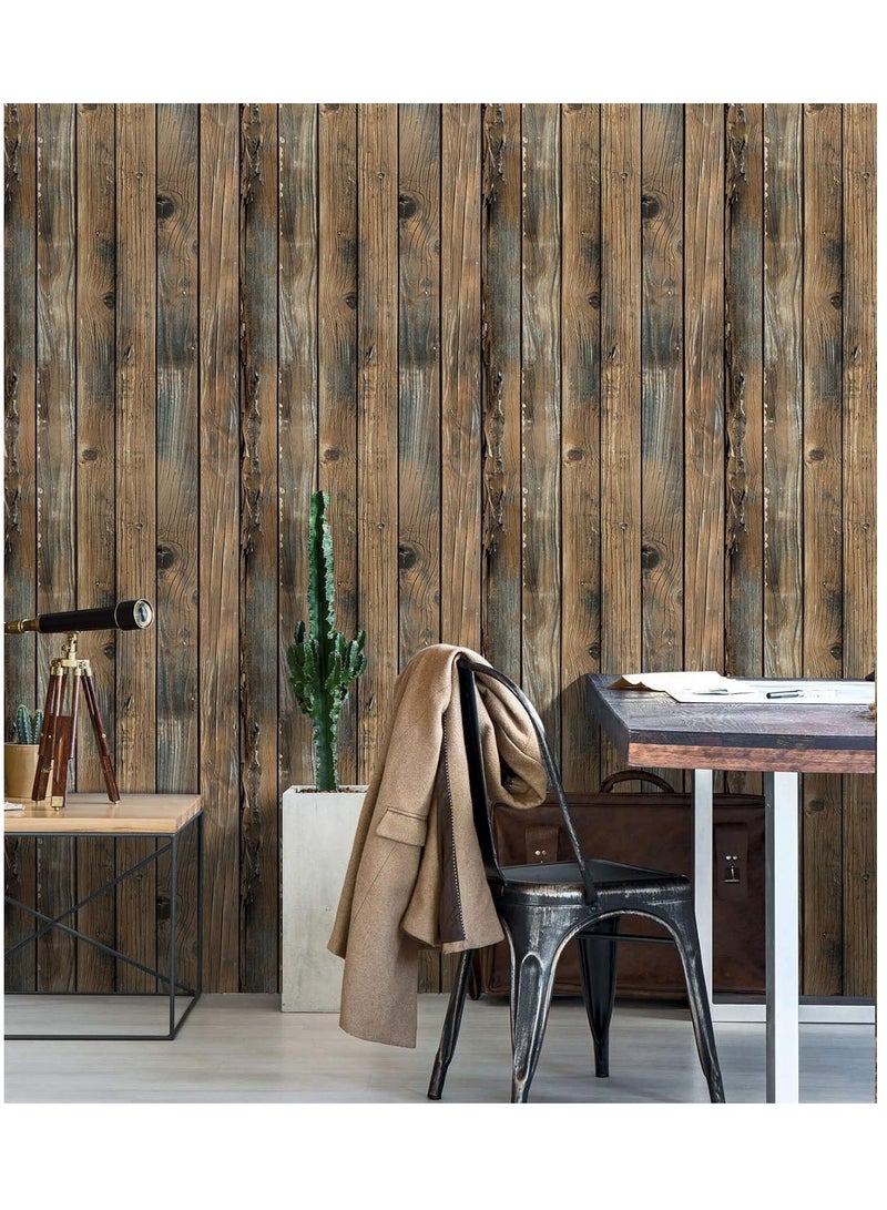 JOGAMS Wood Grain Self Adhesive 3D Wallpaper Waterproof 45 x 600cm Bedroom Living room Wall Decorative Furniture Renovation - Image 4