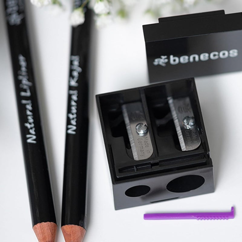 Benecos - double sharpener for cosmetic pencils - with integrated cleaning spatula - Image 5