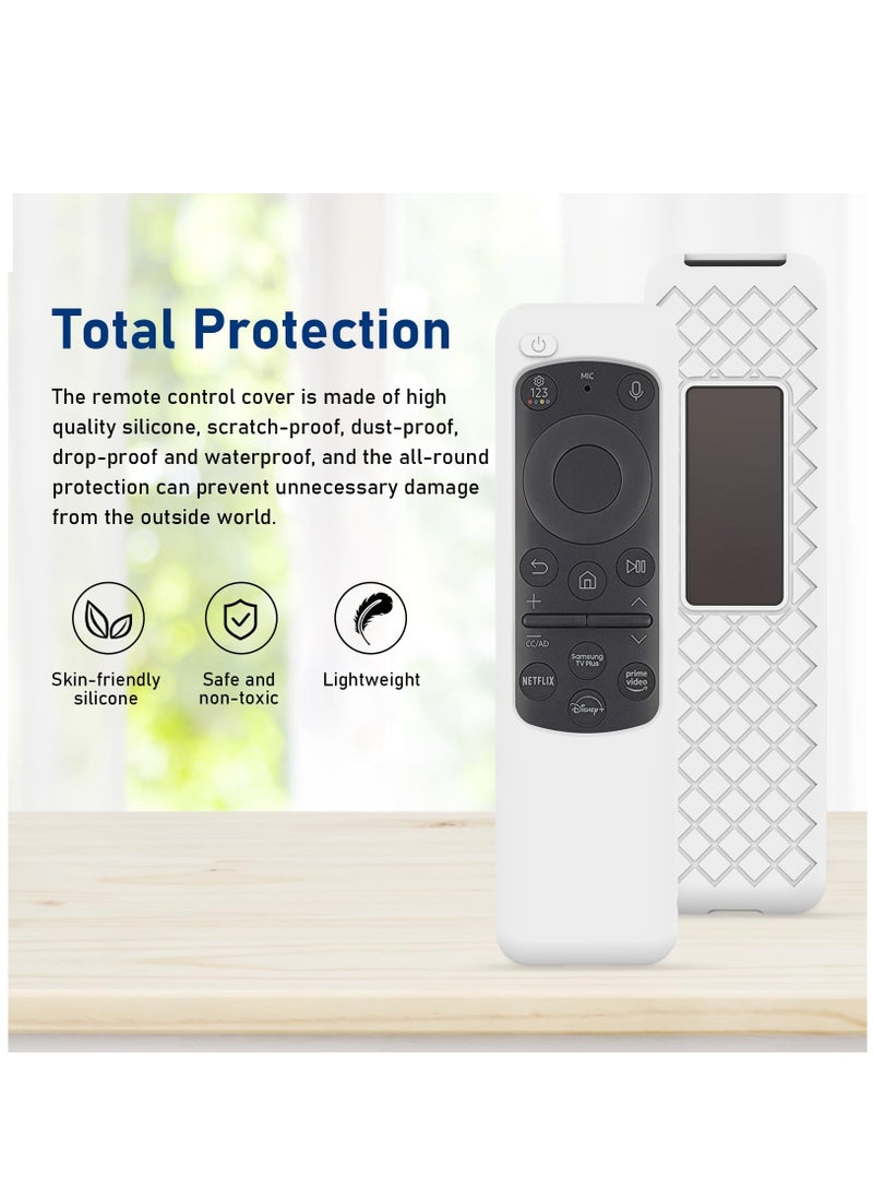 Excefore Silicone Protective Case For Samsung Smart Solar Cell Remote Control Bn59-01432a Bn59-01432j Bn59-01432b Bn59-01432 2023 Tm2360e, Anti Slip Shockproof Silicone Cover With Lanyard, White  - Image 4
