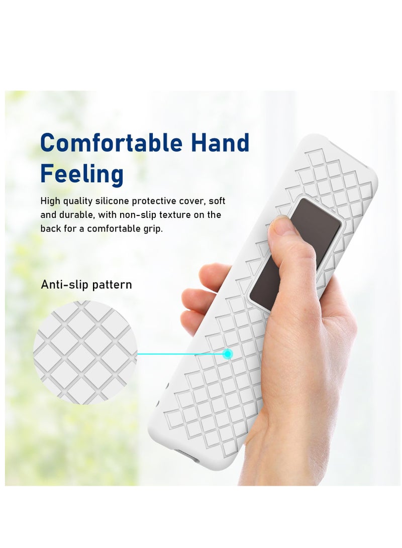 Excefore Silicone Protective Case For Samsung Smart Solar Cell Remote Control Bn59-01432a Bn59-01432j Bn59-01432b Bn59-01432 2023 Tm2360e, Anti Slip Shockproof Silicone Cover With Lanyard, White  - Image 3
