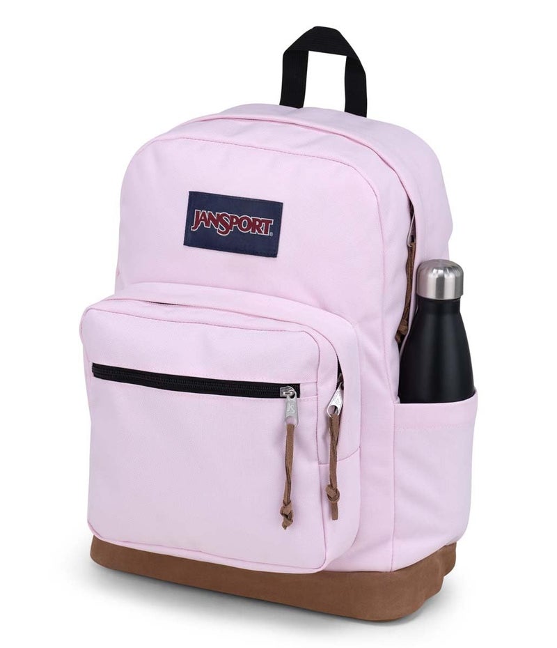 JANSPORT حقيبة ظهر جانسبورت رايت باك - حقيبة يومية متينة مع حافظة لابتوب مبطنة 15 بوصة، حجرة رئيسية واسعة وجيب مدمج لزجاجة الماء - جليد وردي - Image 4