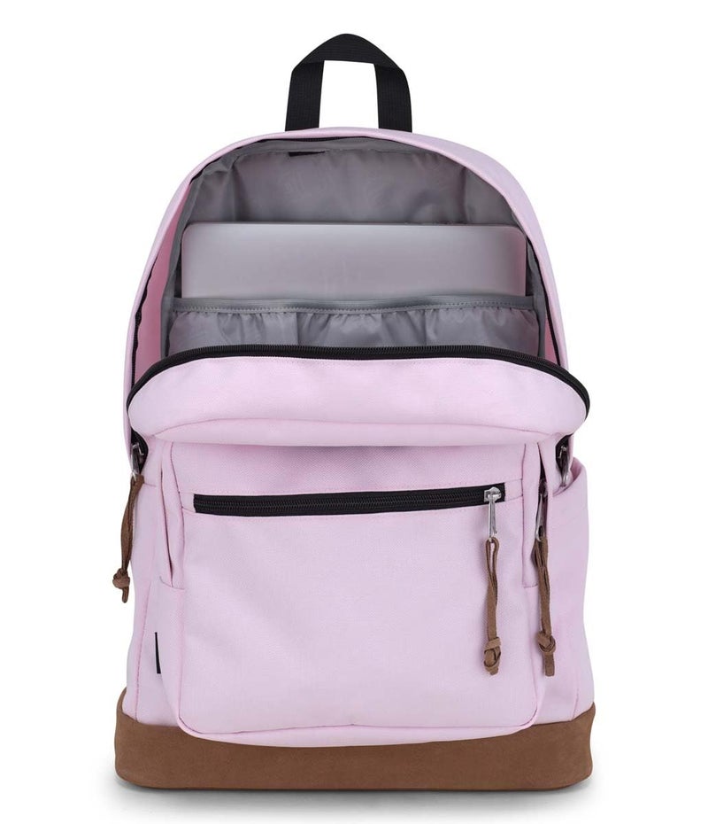 JANSPORT حقيبة ظهر جانسبورت رايت باك - حقيبة يومية متينة مع حافظة لابتوب مبطنة 15 بوصة، حجرة رئيسية واسعة وجيب مدمج لزجاجة الماء - جليد وردي - Image 5