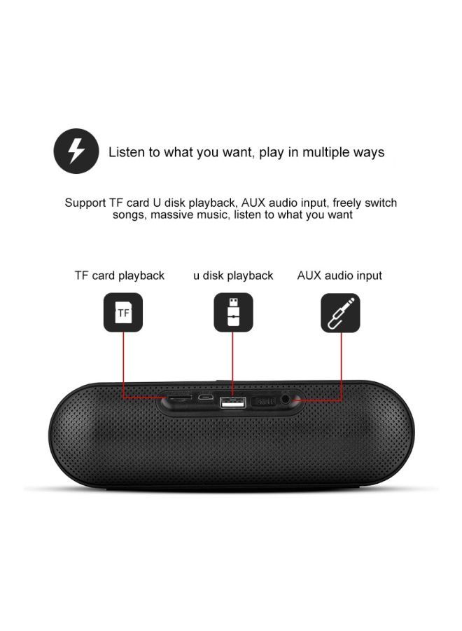 NIBEMINENT Portable Bluetooth Speaker Silver Grey/Black - Image 2