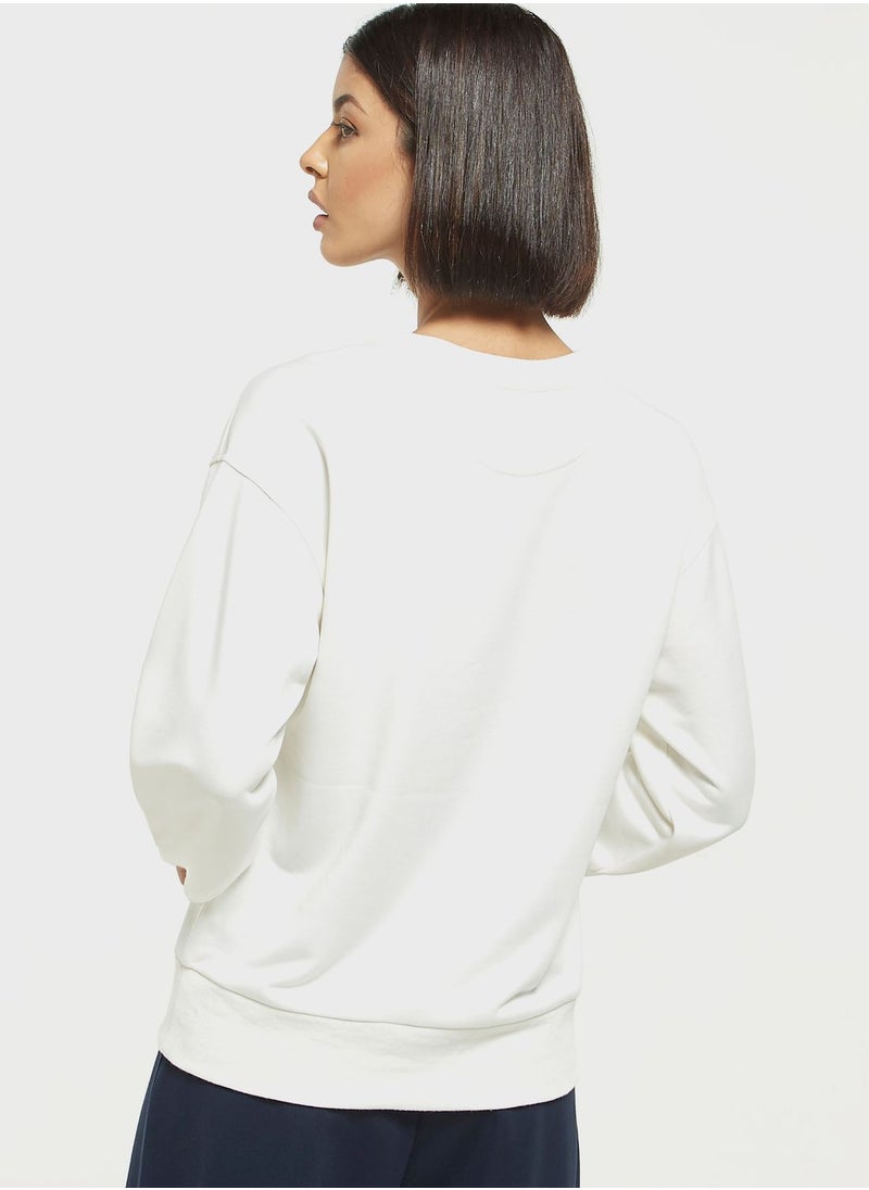 Iconic - Embroidered Puff Sleeve Sweatshirt - Image 1