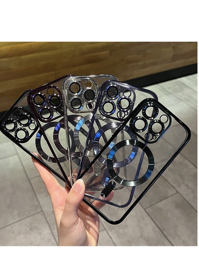 AROAQ Magnetic Case For iphone, Shockproof iPhone Bumper Cover, Plating For Magsafe Wireless Charge Case, Anti-scratch Mobile Protective Cover For iphone 15 Pro Max, 15 Plus, Pro, ( Dark Green ) - Image 4