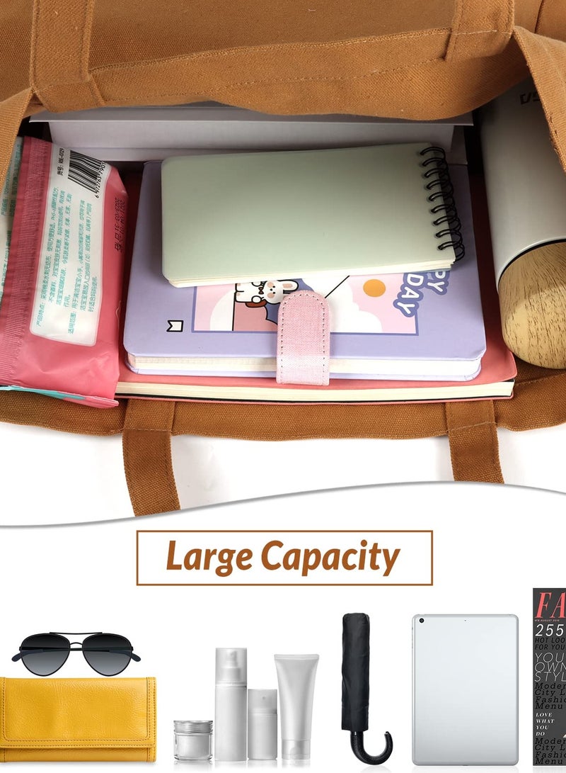 SOLARAE Women's Canvas Tote Bag For Crafts, DIYWomen's Canvas Tote Bag For Crafts, DIY Reusable Grocery Bag Shopping Bag Gift Bag (4 Pack) Reusable Grocery Bag Shopping Bag Gift Bag (4 Pack) - Image 2