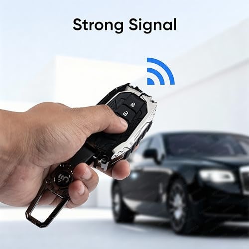 SHOPOFLUX Metal Key Cover Compatible with Toyota Fortuner | Fortuner Legender | Innova Hycross | Invicto 3 Button Smart Key (Metal Silicone Black) - Image 3
