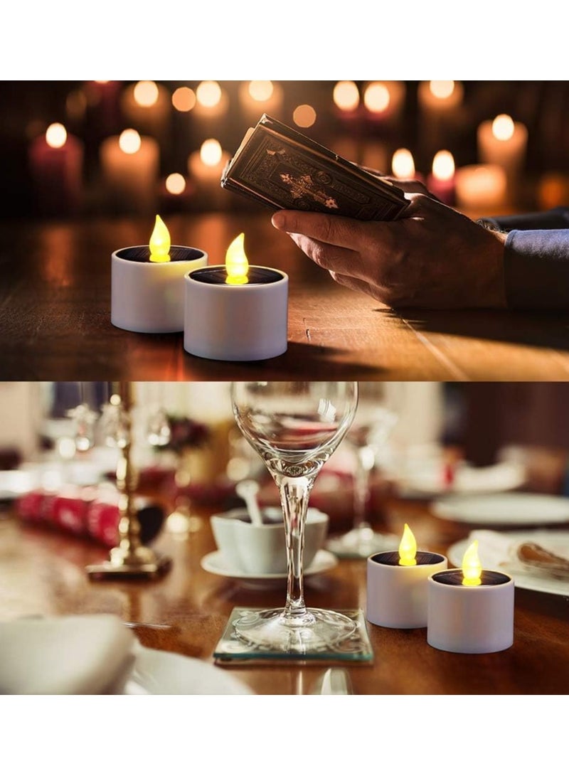 KASTWAVE Solar Tea Lights, 6 PCS Waterproof Solar Power Tealights Outdoor, Flameless Flickering LED Tealight Candle With Dusk to Dawn Light Sensor, Reusable Candle Lights for Party - Image 4