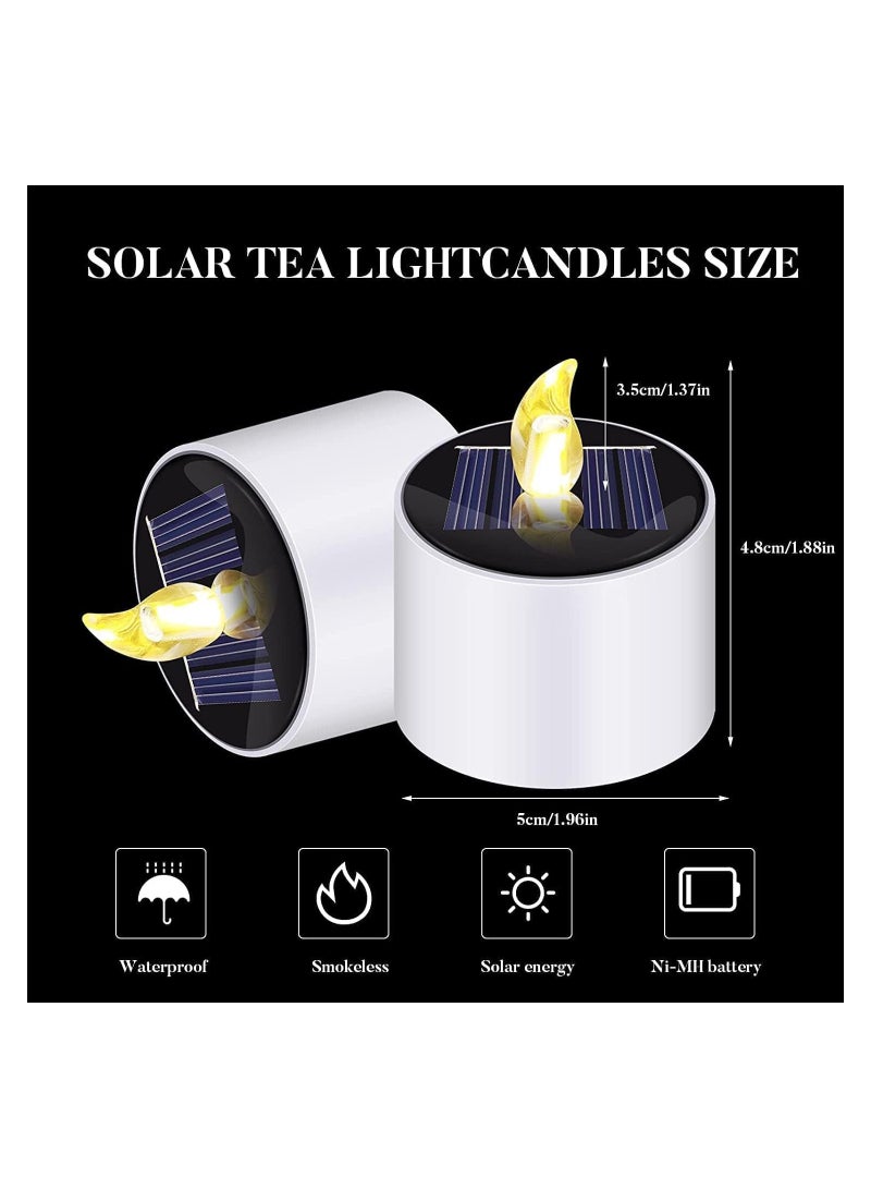 KASTWAVE Solar Tea Lights, 6 PCS Waterproof Solar Power Tealights Outdoor, Flameless Flickering LED Tealight Candle With Dusk to Dawn Light Sensor, Reusable Candle Lights for Party - Image 5
