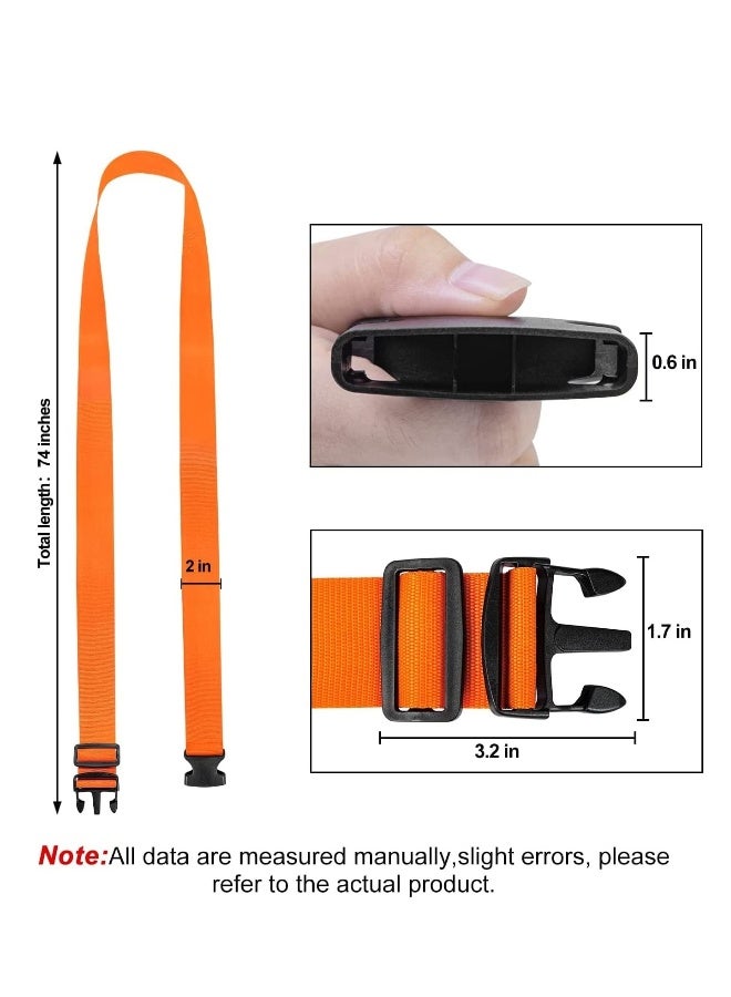 Luggage Straps Suitcase Belts Wide Adjustable Packing Straps Travel Accessories, Suitcase Belts, Packing Straps Travel Belts Accessories for Business Traveling Packing, 2 PCS 74 x 2 Inch Orange - Image 4