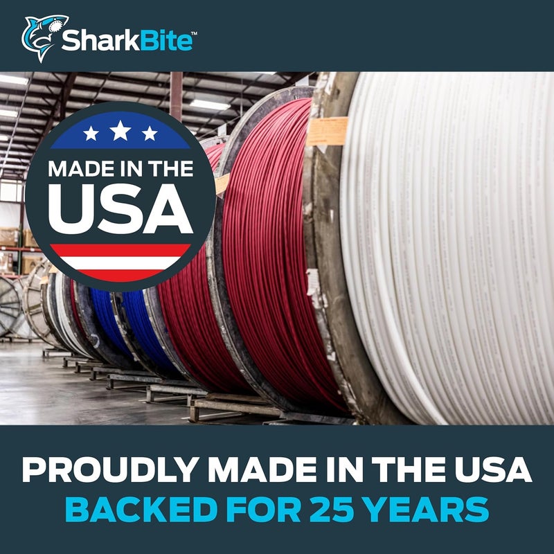 SharkBite أنبوب PEX-A أبيض 1/2 بوصة × 100 قدم، مصنوع في الولايات المتحدة الأمريكية، أنبوب مياه مرن للسباكة، UA60W100 - Image 5