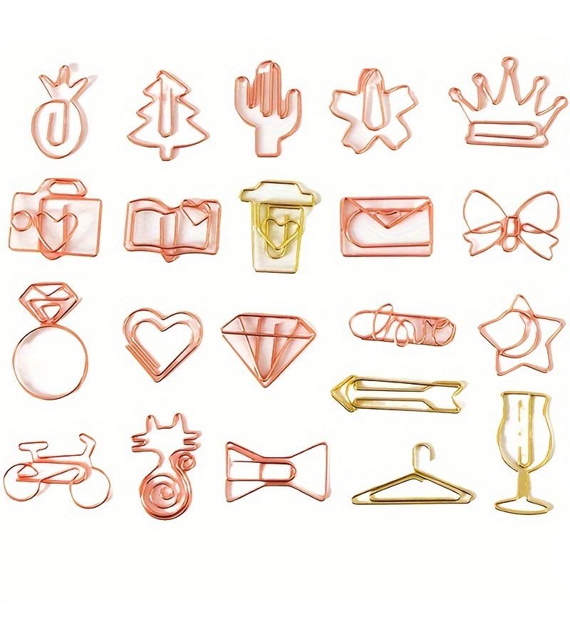 Rabbit Shaped Paper Clips Set Of Two Colors Creative Office And Bookmark Clips - Image 2