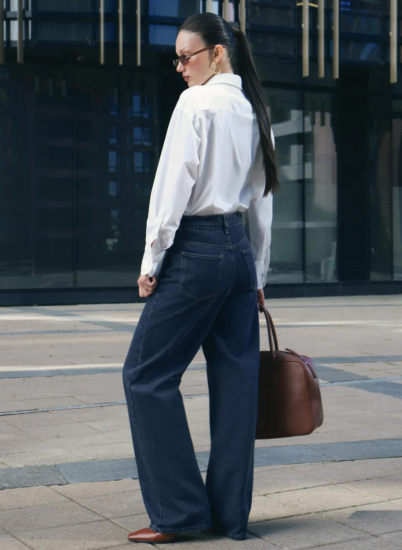 Lichi Loose cut shirt with concealed buttons