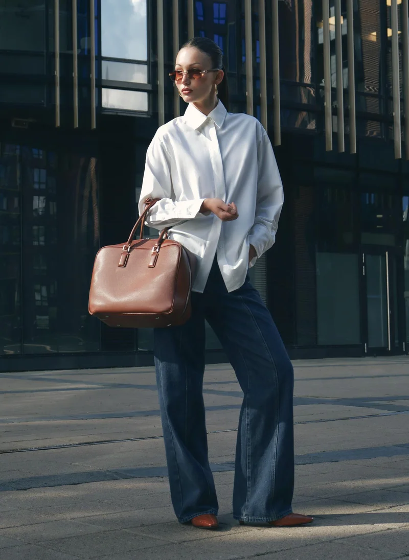 Lichi Loose cut shirt with concealed buttons