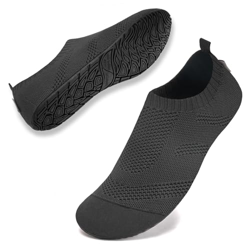 WateLves Womens Barefoot Water Shoes Travel House Slippers for Indoor and Outdoor Aqua Socks for Beach Swim Surf Yoga Dancing Camping Must Haves Black 3839 - Image 1
