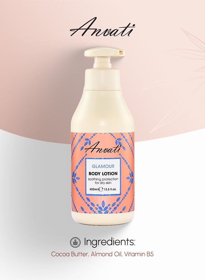 Anvati Glamour Body Lotion with Shea Butter – Whitening & Brightening Lotion with Vitamin B5, Aloe Vera & Shea Butter Moisture - Beauty & Skin Lotion for All Skin Types – 400ml - Image 4