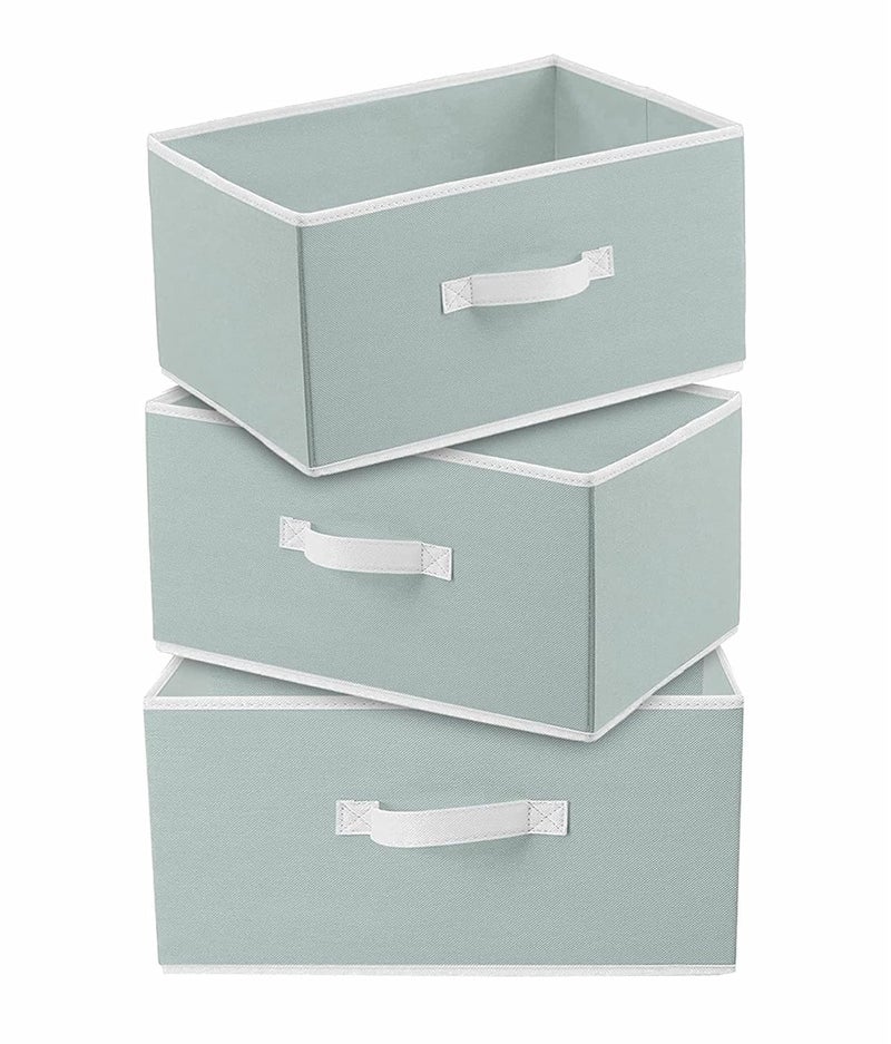 SH.NASIMA MANUFACTURER SH NASIMA Wardrobe Clothes Organizer Storage Box Foldable Closet Drawer Organizer for Underwear Socks Scarves Leggings Skirts y Pack Of 3 Grey  - Image 1