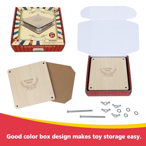 GOTHINK Flower Press Kit - 6 Layers 6 x 6 Inches, Easy to Use, DIY Dried and Preserved Flowers and Leaves, Plants Art & Crafts Wooden Flower Pressing Kit for Adults and Kids - Image 5