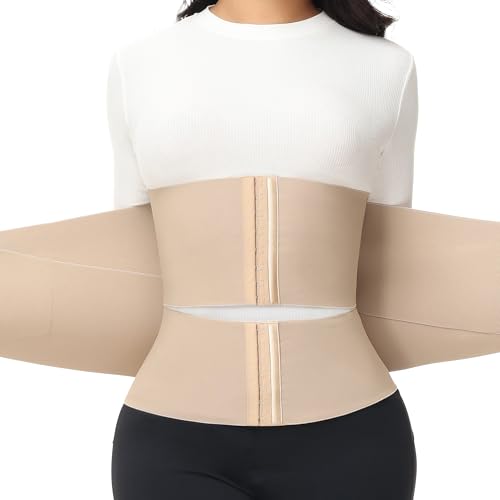 SHAPSHE Waist Trainer for Women Tummy Control Workout Cincher Triple Wrap Belt Postpartum Girdle with Hooks TANMedium - Image 1