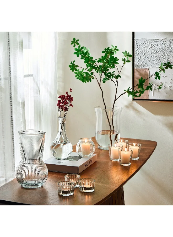 Home Box Kler Clear Glass Tealight Holder - 8x8x7 cm