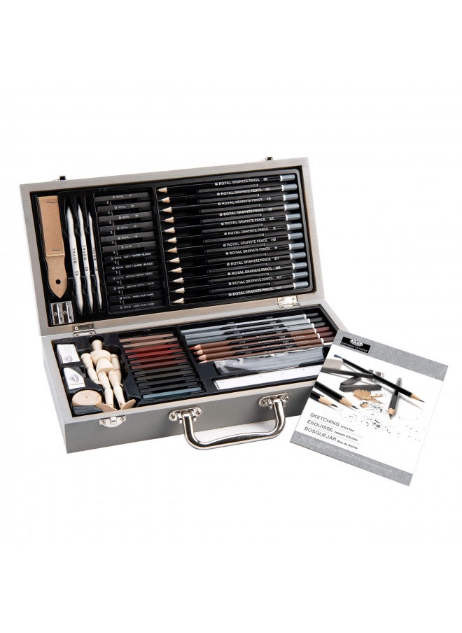 Royal & Langnickel Royal & Langnickel RSET-SKET2000 Wooden Box Sketching Art Set, Multicolor  - Image 2