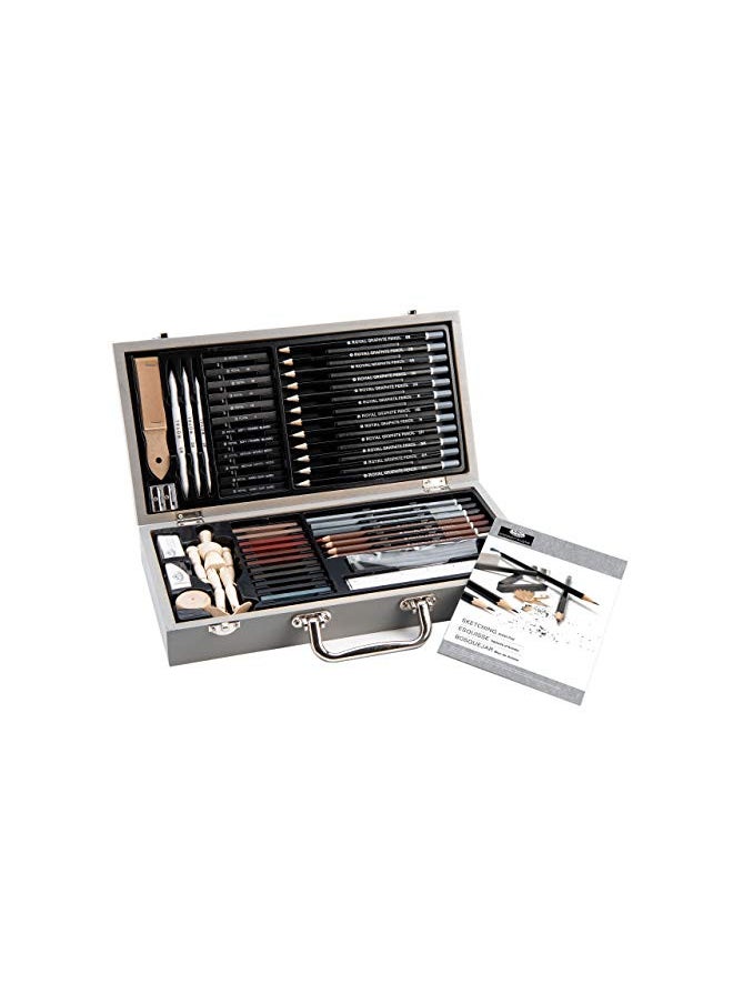 Royal & Langnickel Royal & Langnickel RSET-SKET2000 Wooden Box Sketching Art Set, Multicolor  - Image 1