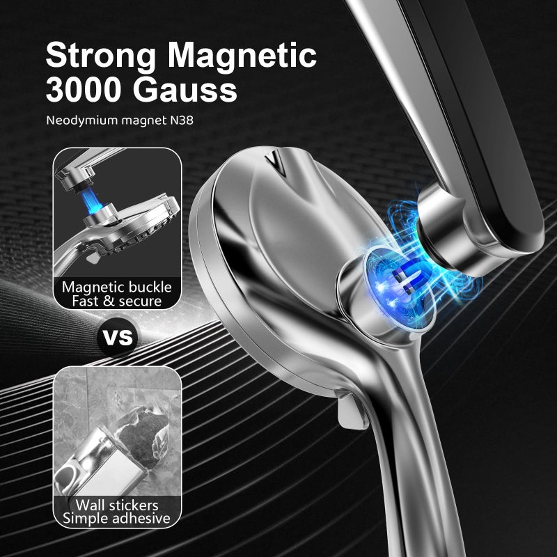 Razime Rain Shower Head with filtered Handheld High Pressure rainfall Shower Heads with Handheld Spray Combo Adjustable one-piece stand daul shower head Built-in Magnetic Docking and Power Jets - Image 2