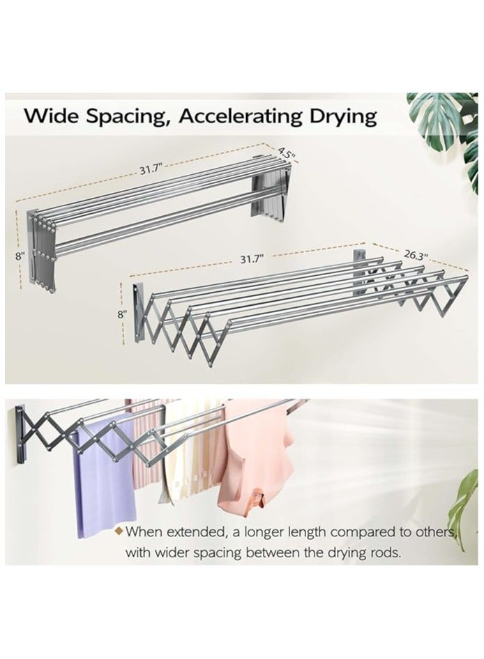Wall-Mounted Expandable Drying Rack for Towels and Clothes - Image 3