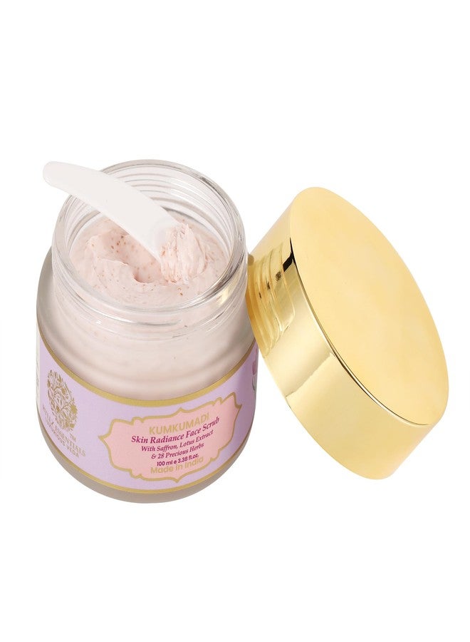 RYLLZ ESSENTIALS Kumkumadi Face Scrub | Skin Radiance with Saffron, Niacinamide, Vitamin E, White Jojoba Beads, Walnut Shell, Lotus Extracts & 28 Precious Herbs | for Dead Cells, Whiteheads, Blackheads, Dark Spots, Uneven & Dull Skin | Exfoliating Scrub | For All Skin Types | 100 ml - Image 4