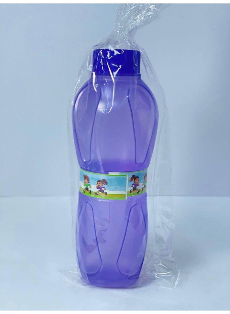 PRIMA Transparent plastic water bottle available in various colors. Size: 25 cm. Capacity: 1 liter. - Image 1