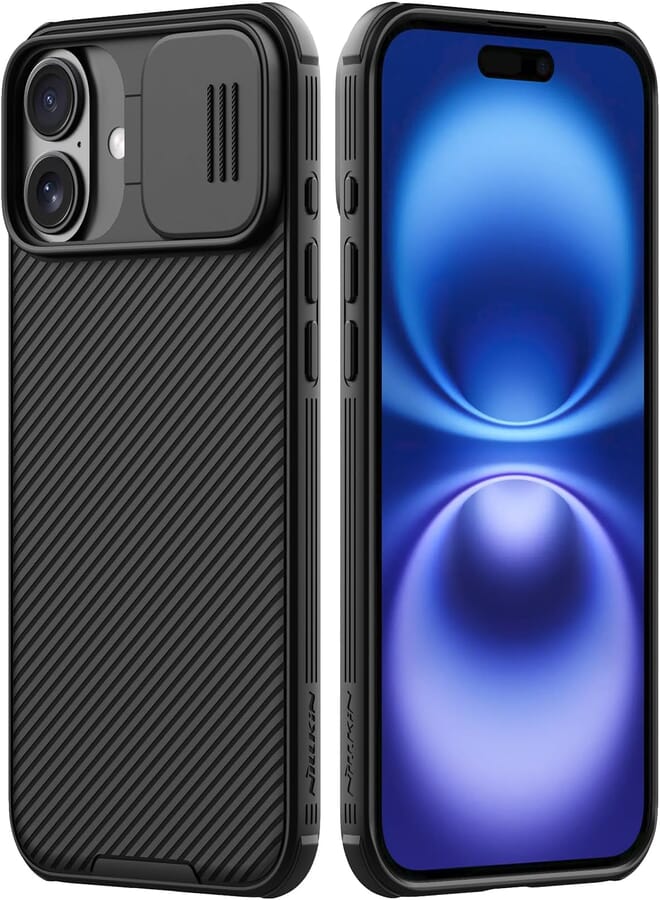 Nillkin iPhone 16 Case with Camera Protective Cover, CamShield Pro Cover for iPhone 16, Slim Stylish Protective Case, Compatible with iPhone 16 6.1'' 5G 2024 - Black