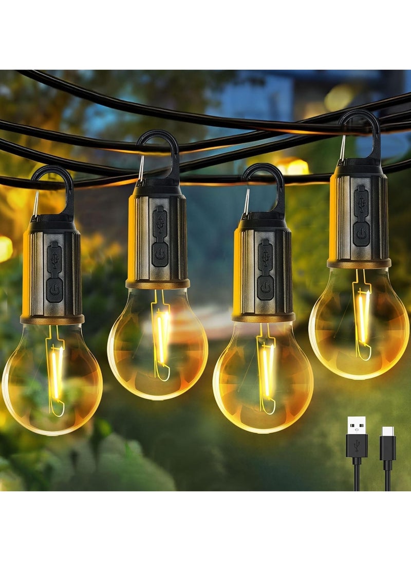 KRWAN Rechargeable Camping Lights, Waterproof LED Tent Lights with USB Cable, 3 Modes Hanging Camping Lantern, Hanging Lamp for Hiking, Emergency, Camping, Household, Car Repairing 3PC 55Aed  - Image 2