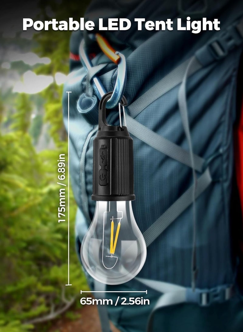 KRWAN Rechargeable Camping Lights, Waterproof LED Tent Lights with USB Cable, 3 Modes Hanging Camping Lantern, Hanging Lamp for Hiking, Emergency, Camping, Household, Car Repairing 3PC 55Aed  - Image 4