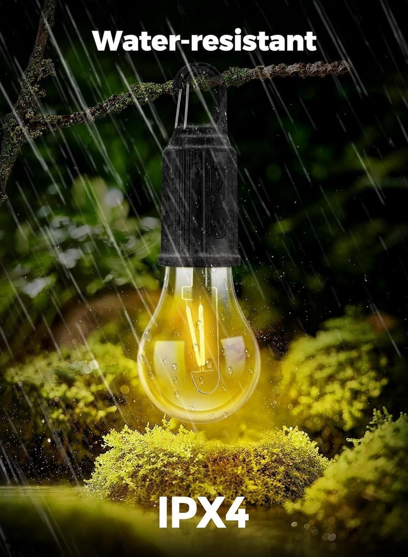 KRWAN Rechargeable Camping Lights, Waterproof LED Tent Lights with USB Cable, 3 Modes Hanging Camping Lantern, Hanging Lamp for Hiking, Emergency, Camping, Household, Car Repairing 3PC 55Aed  - Image 3