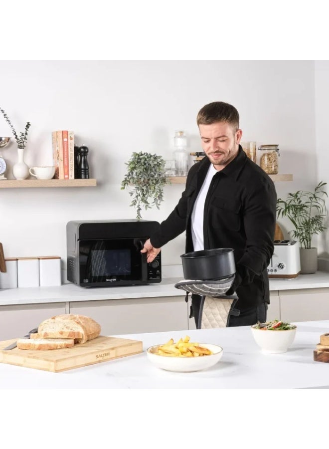 Salter EK5654 DuoWave 2-in-1 Air Fryer & Microwave – 20L, Air Fry Crisp & Cook, Combi Roast & Bake, Microwave Reheat & Defrost, 24.5cm Turntable, 8 Auto-Cook Functions, Includes Basket/Rack, 700W - Image 4